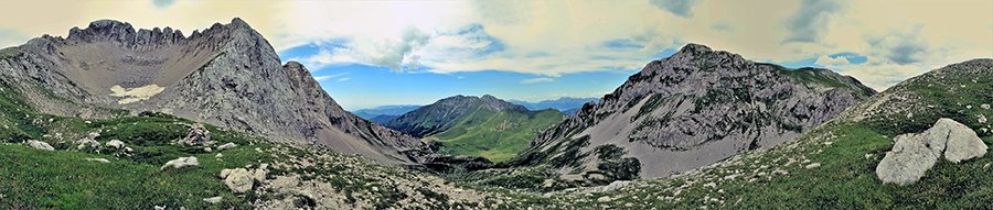 Panoramica dalla quota 2160 sopra il Passo di Corna Piana (2130 m)